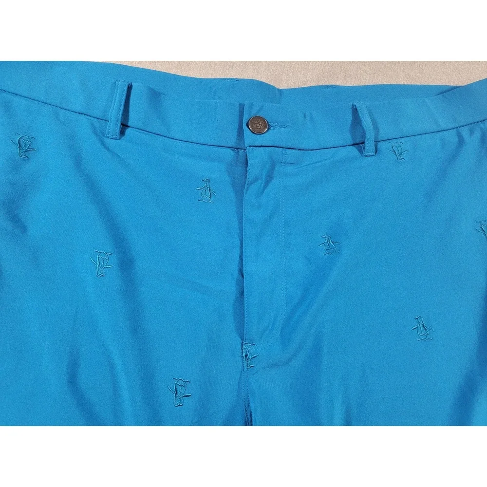 Penguin Blue Moisture Wicking Performance Stretch Embroidered Mens 40 9